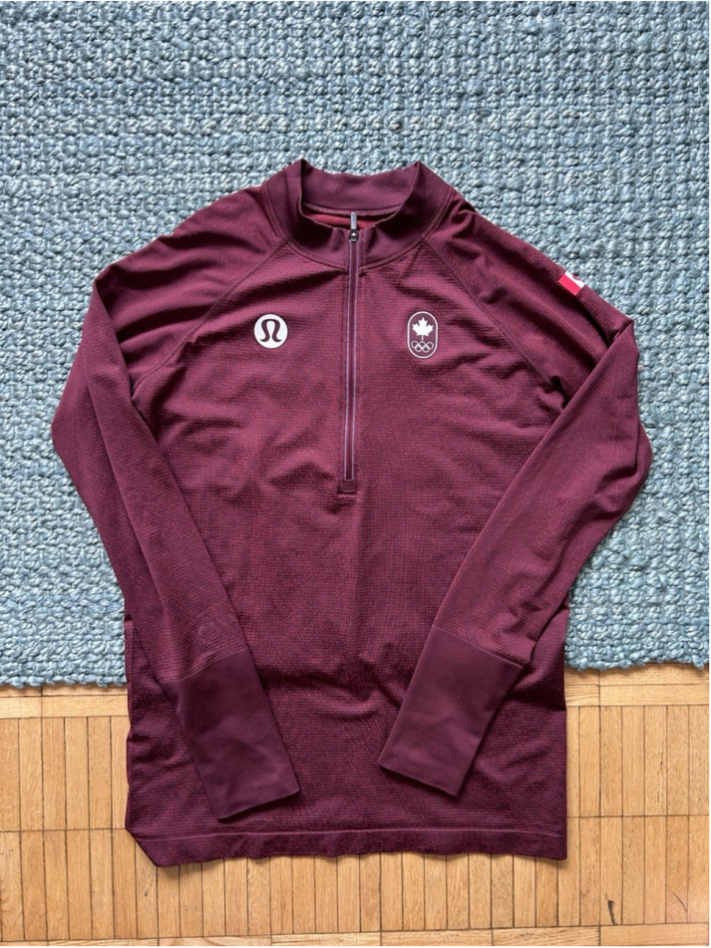 Lululemon Swiftly Tech Half Zip Jacket Womens 12 Team Canada Olympics Red